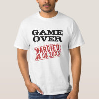 Game Over t-shirt drôle avec timbre date mariage