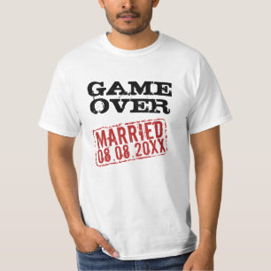 Game Over t-shirt drôle avec timbre date mariage