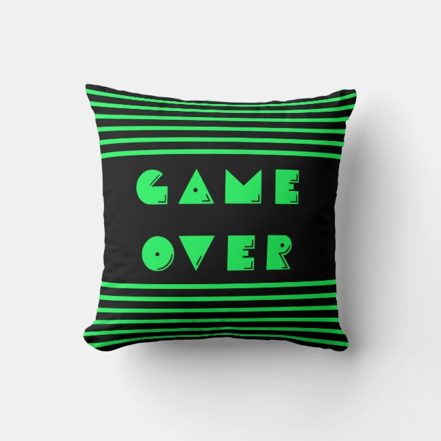 Game Over Throw Pillow (Front)