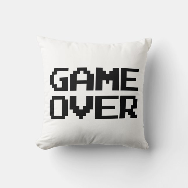 Game Over Throw Pillow (Front)