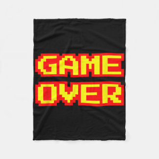 Game Over Vintage Retro Arcade Video Games Gaming  Fleece Blanket