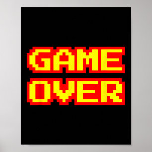 Game Over Vintage Retro Arcade Video Games Gaming  Poster