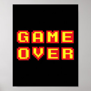 Game Over Vintage Retro Video Games Gaming Gift Ar Poster
