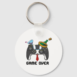 Game Over Wedding Bachelor Party Groom Valentines  Keychain