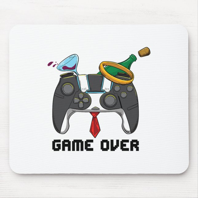 Game Over Wedding Bachelor Party Groom Valentines  Mouse Pad (Front)