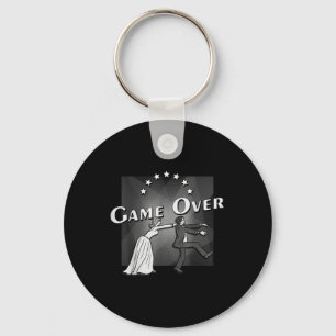 Game Over, Wedding, Marriage, Bride And Groom, Gif Keychain