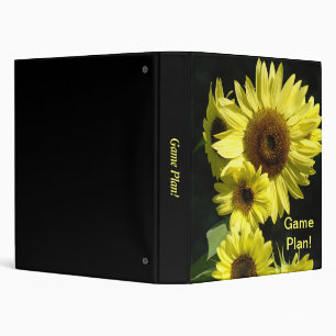Game Plan! binder custom Yellow Sunflowers