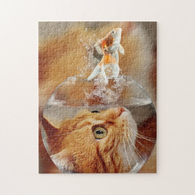 Game Puzzle-Cat & Goldfish Jigsaw Puzzle (Vertical)