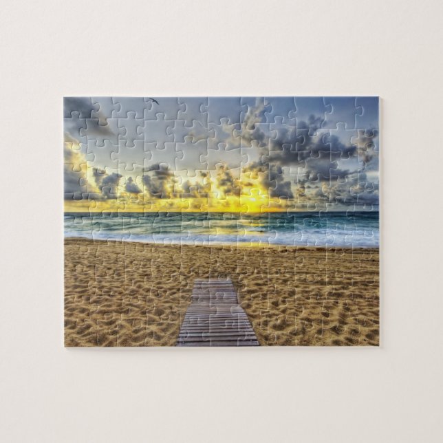 Game Puzzle-Ocean Sunset Jigsaw Puzzle (Horizontal)