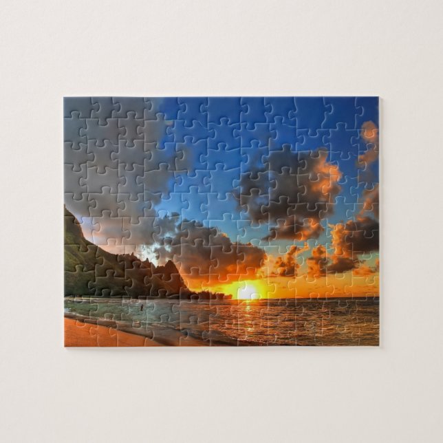 Game Puzzle-Ocean Sunset Jigsaw Puzzle (Horizontal)