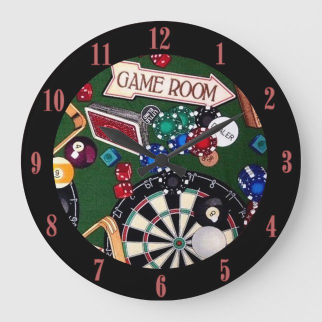 Game Room Billiards Large Clock (Front)