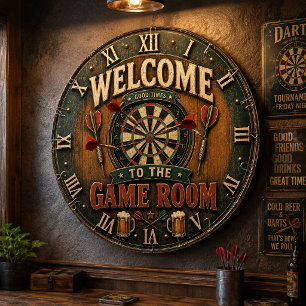 Game Room Dartboard Rustic Pub Bar Decor
