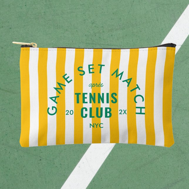 Game Set Match Après Tennis Club Yellow Stripe Accessory Pouch (Creator Uploaded)