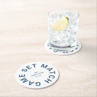 Game Set Match Blue Tennis Tournament Crest