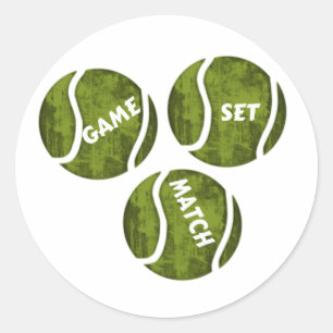 GAME SET MATCH CLASSIC ROUND STICKER