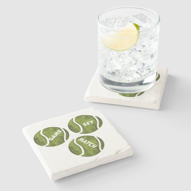GAME SET MATCH STONE COASTER (Side)