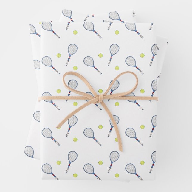 Game Set Match Tennis Gift Wrap (In situ)