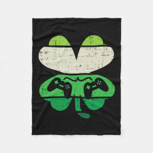 Game Shamrock Retro St Patricks Day Boys Men Girl Fleece Blanket