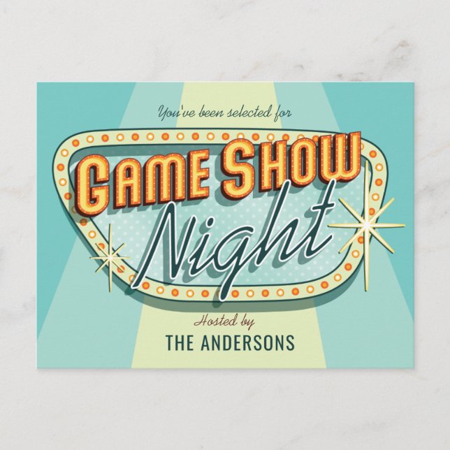Game Show Night Party Invitation (Front)