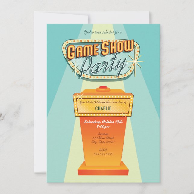Game Show Party Invitation (Front)