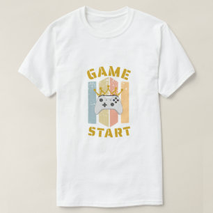 Game Start Crown Controller Retro Art T-Shirt