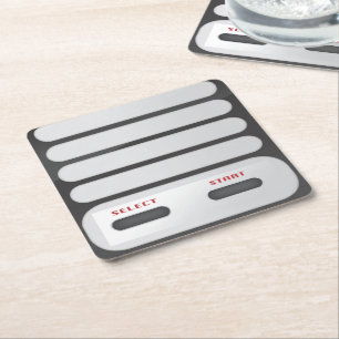 Game System Controler Square Paper Coaster