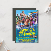 Game themed invitation