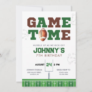 Game Time American Football Birthday Invitation