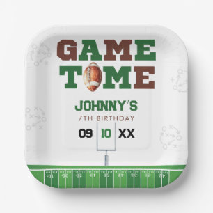 Game Time American Football Birthday Paper Plate