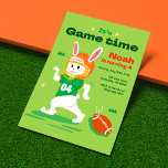 Game Time American Football Kids Birthday Invitation<br><div class="desc">Game Time Fun Awaits! Customize the text for your child's birthday or other football themed event. Playful design featuring a rabbit in football gear. Perfect for your little sports lover. lenty of space for all the important details such as the date,  time,  and location of the party.</div>