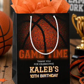 Game Time Basketball Birthday, Sports Birthday Medium Gift Bag