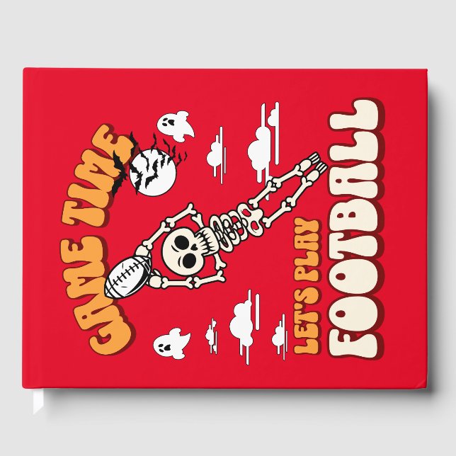 Game Time Let's Play Football Halloween Funny Guest Book (Front)