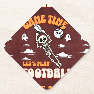 Game Time Let's Play Football Halloween Funny Paper Coaster