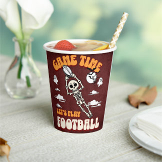 Game Time Let's Play Football Halloween Funny Paper Cups