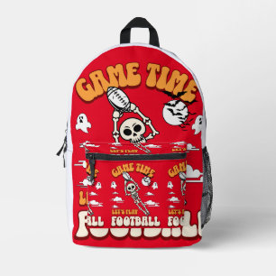 Game Time Let's Play Football Halloween Funny Printed Backpack