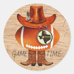 "GAME TIME" Texas Football Fan Round Sticker
