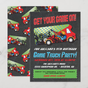 Game Truck Party Invitations