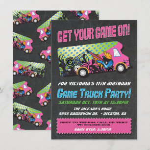 Game Truck Party Invitations