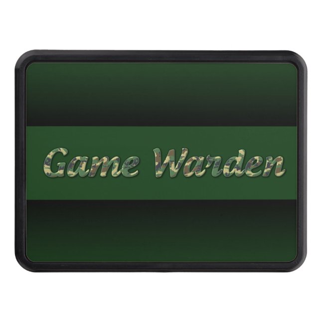 Game Warden - Based on the Thin Blue Line Trailer Hitch Cover (Front)
