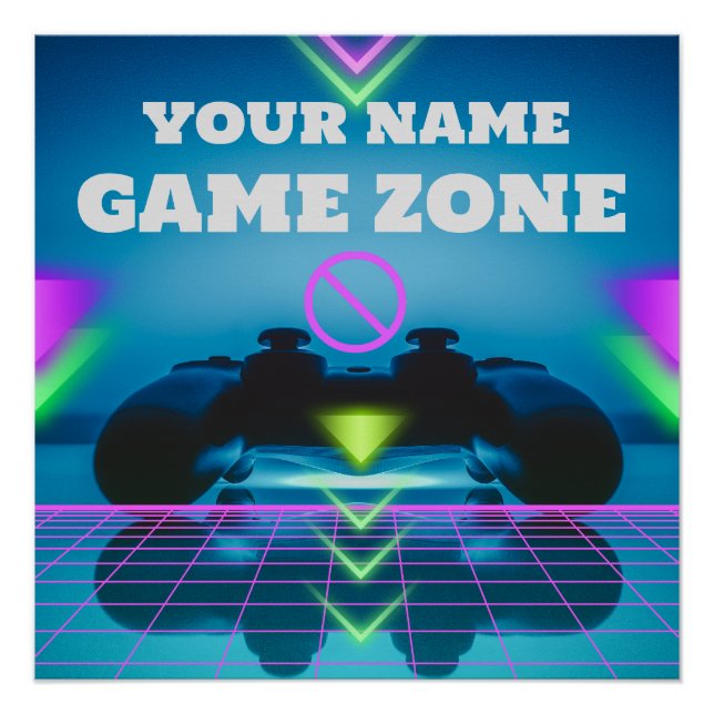 Game Zone Controller Teenager Room Door No Entry Poster (Front)