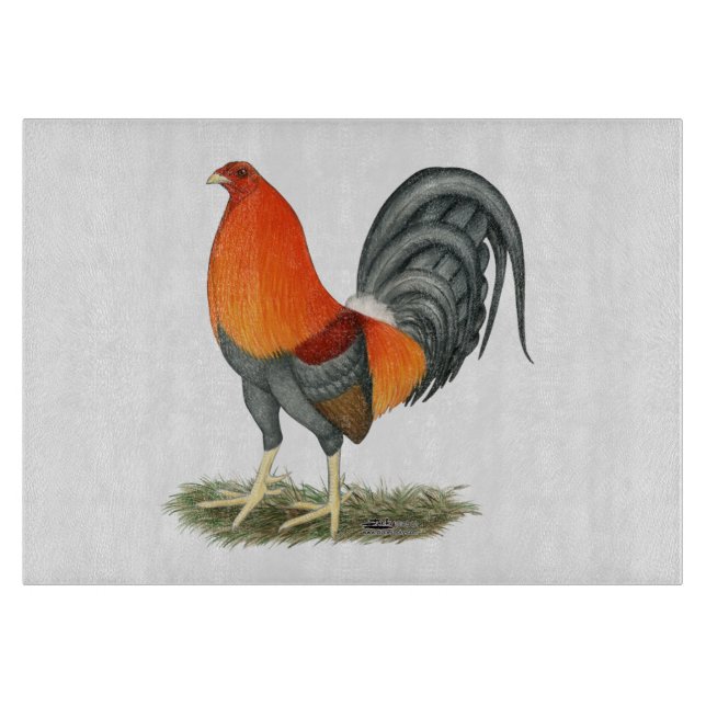 Gamecock Blue Red Rooster Cutting Board (Front)