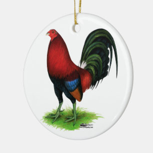 Gamecock: Dark Red Ceramic Ornament