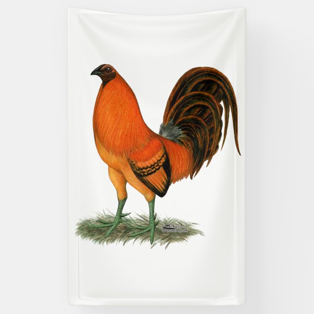 Gamecock Ginger Red Rooster Banner (Vertical)