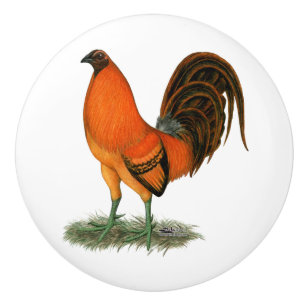 Gamecock Ginger Red Rooster Ceramic Knob