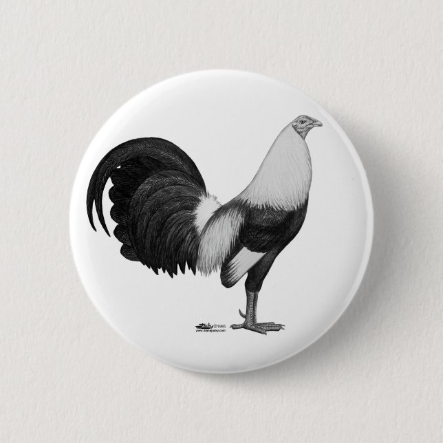 Gamecock Gray Duckwing 2 Inch Round Button (Front)