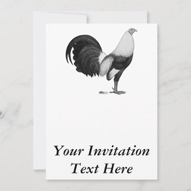 Gamecock Grey Duckwing Invitation (Front)