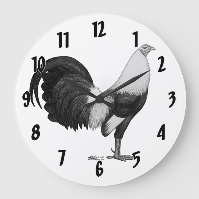 Gamecock Grey Duckwing Large Clock (Front)