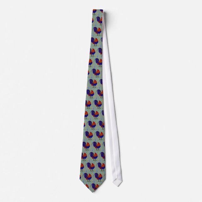 Gamecock:  Impressionist Rooster Tie (Front)