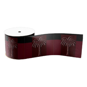 Gamecock Palm Tree Wrapping Paper Design 1 Grosgrain Ribbon
