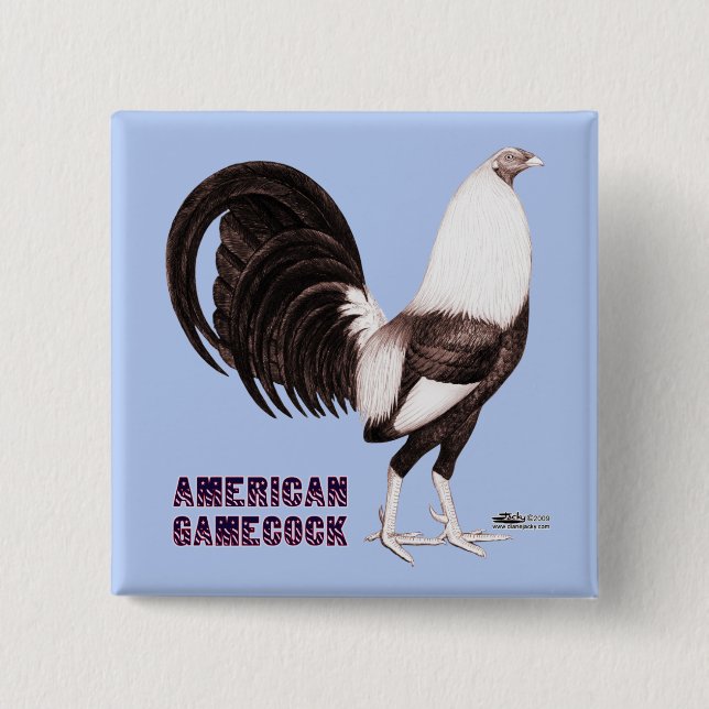 Gamecock Sepia 2 Inch Square Button (Front)